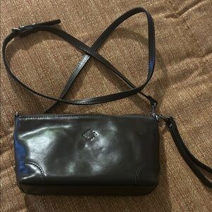 Patricia Nash Black Leather Wristlet Crossbody